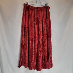Vintage Y2K Vampire Red Velvet Pullon Carole Little Maxi Skirt Women's Size 2X